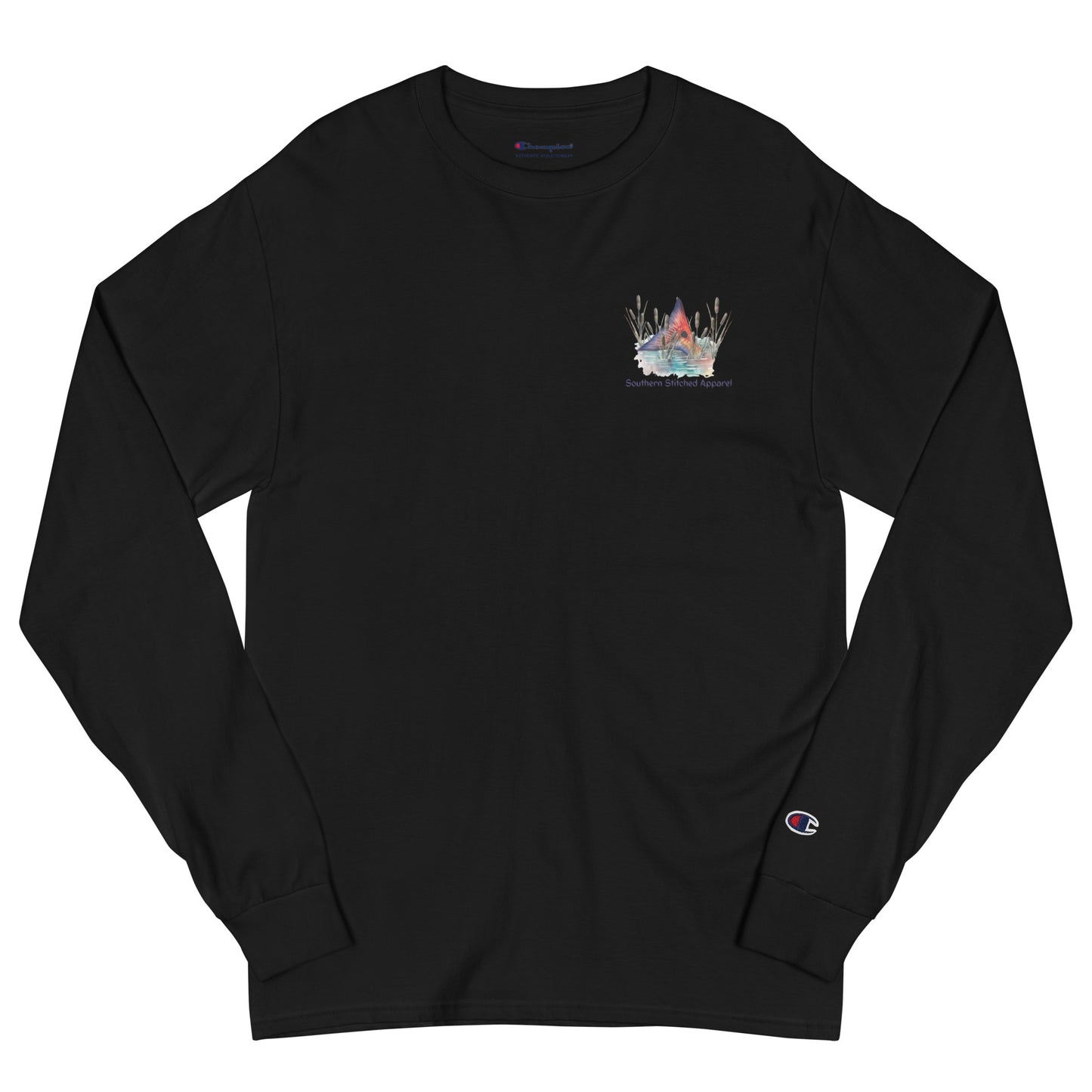 Red Fish Tail | Men's Champion Long Sleeve Shirt