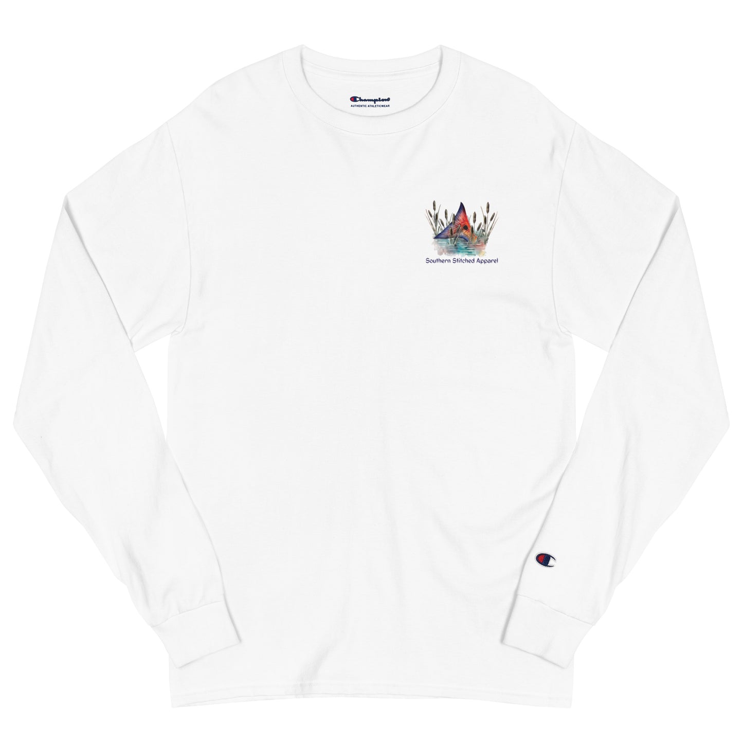 Red Fish Tail | Men's Champion Long Sleeve Shirt