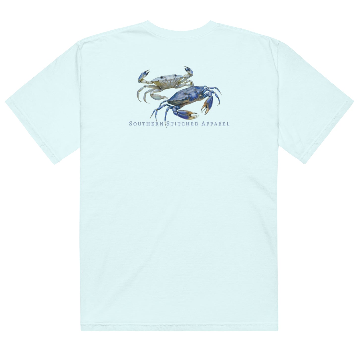 Salty Crab | Comfort Colors Tee | Light Blue Logo