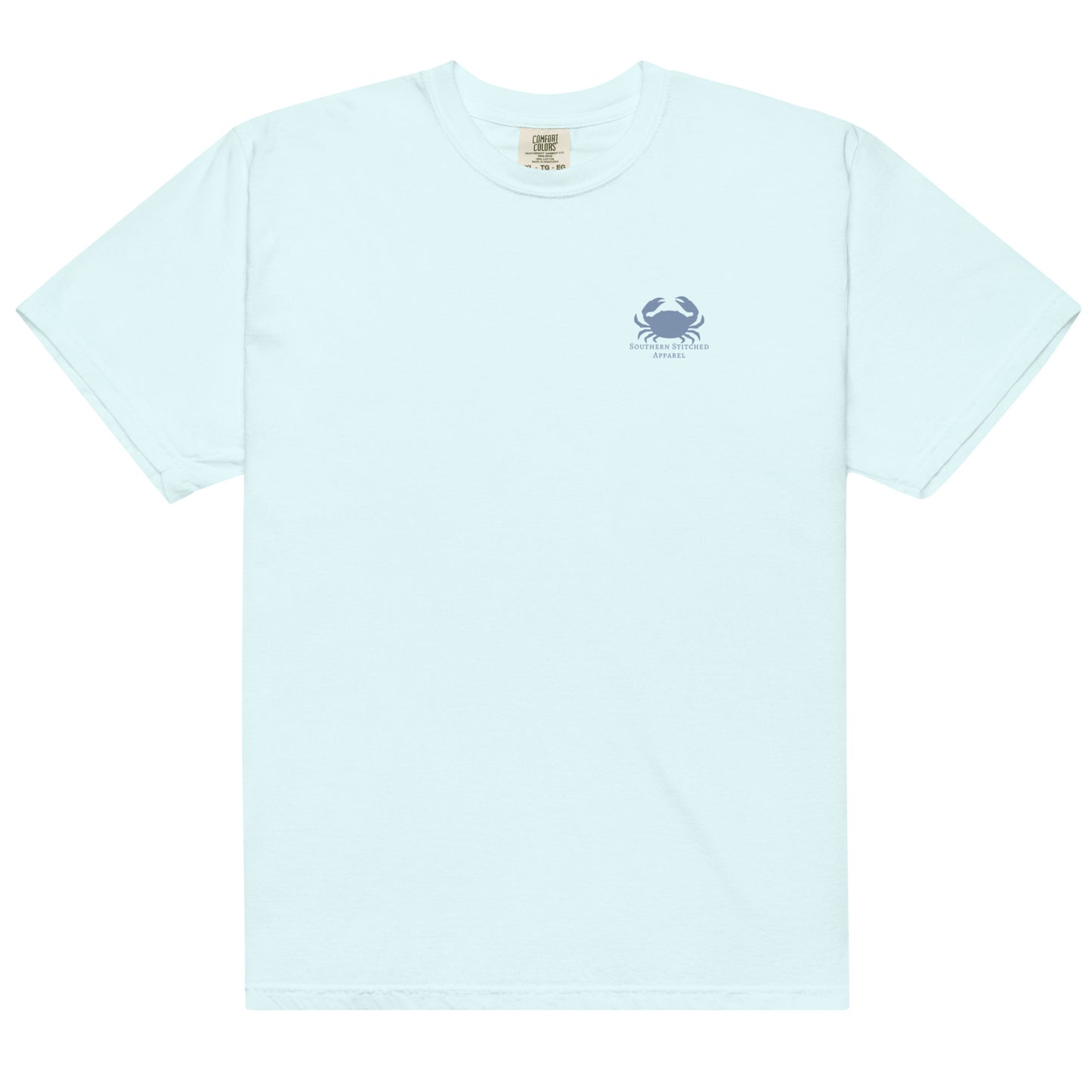 Salty Crab | Comfort Colors Tee | Light Blue Logo