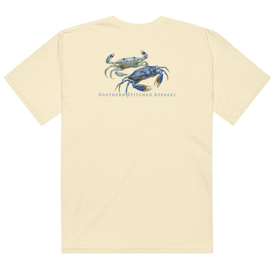 Salty Crab | Comfort Colors Tee | Light Blue Logo