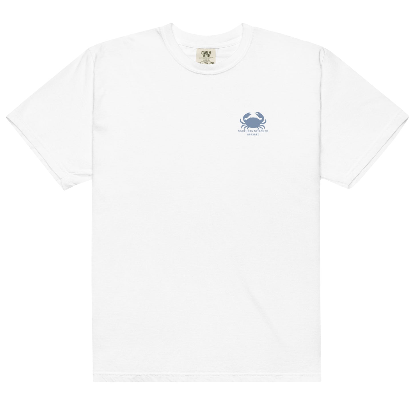 Salty Crab | Comfort Colors Tee | Light Blue Logo