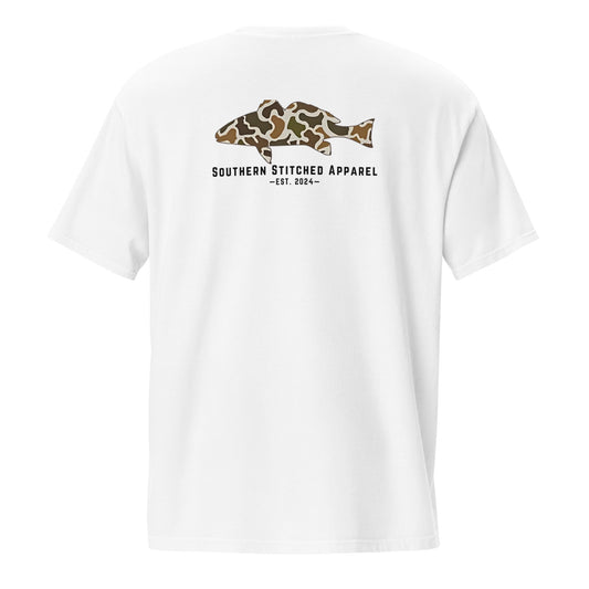 Old School Camo Redfish | Pocket Tee